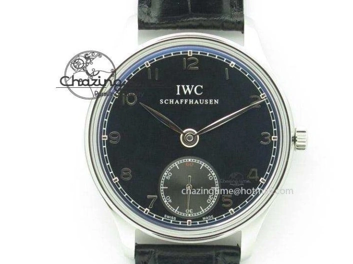 MIROTIME 0513 Portuguese IW544404 SS Gray Dial On Black Leather Strap A Practical 7259